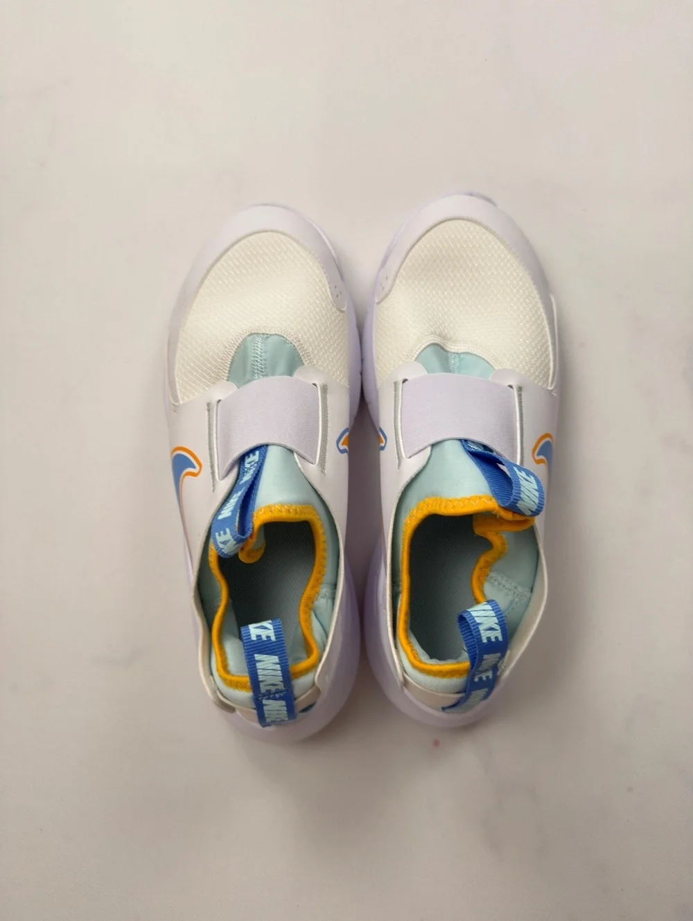 Nike Slip-On Sneakers White Blue Orange Modern - Girls 7Y